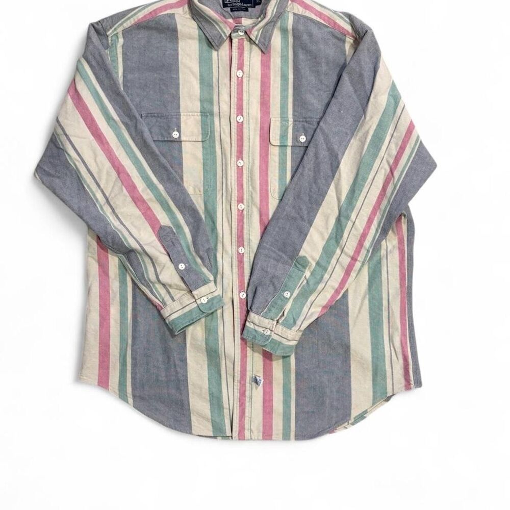 Vintage Polo Ralph Lauren The Big Shirt Striped Oxford